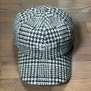 Supreme x Harris Tween Houndstooth Black and White Cap